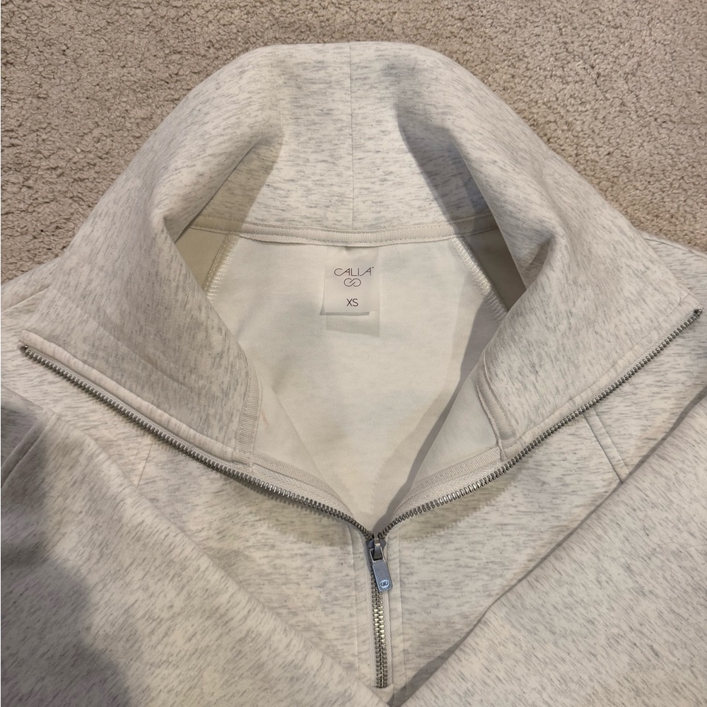 CALIA Women's Soft Scuba Mock Neck 1/4 Zip - Picture 5 of 7
